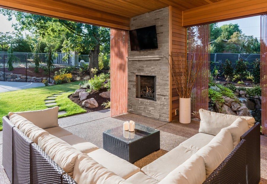 A backyard patio setup.